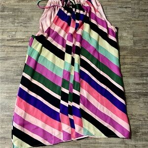 Trina Turk **Asymmetrical Multicolour Silk Dress